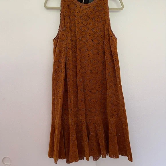 Maeve Rust Lace Mini Dress - Picture 1 of 5